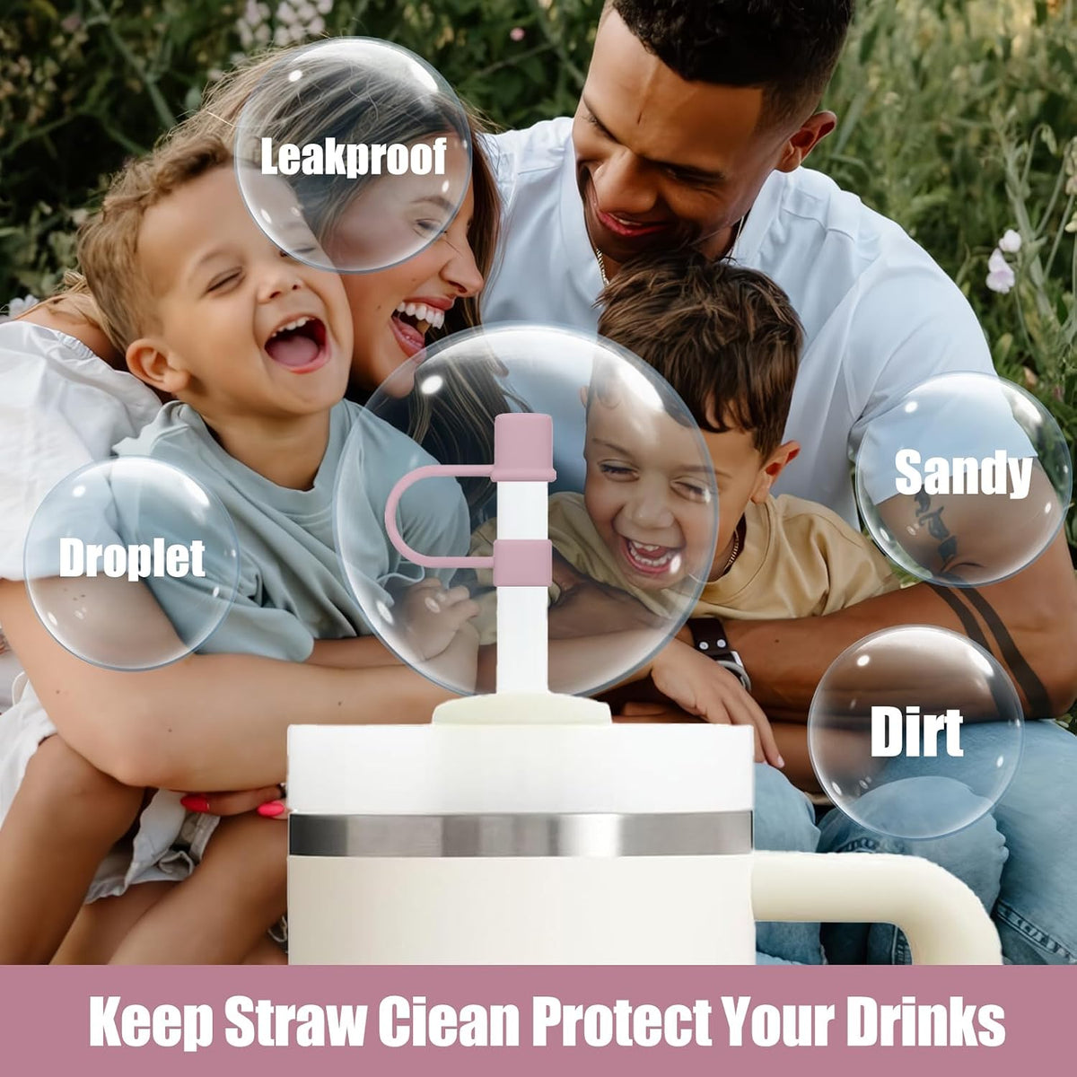 7Pcs Straw Cover Cap for Stanley 40&30oz Cup Straw Toppers -7 Color