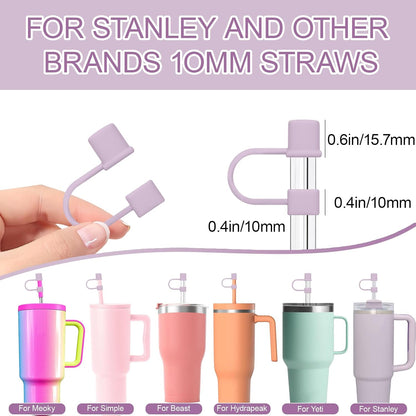 7Pcs Straw Cover Cap for Stanley 40&30oz Cup Straw Toppers -7 Color