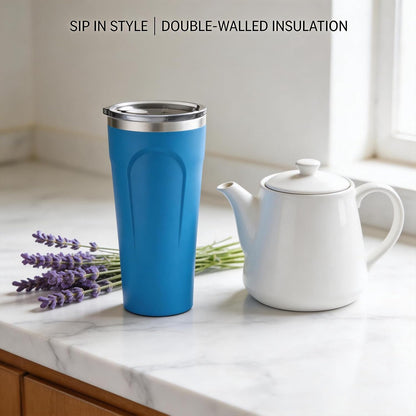 Tumbler, Coffee Mug with Lids, Stainless Steel, Leak-Proof Water Bottle, Vacuum Insulated Cold for a Day, 1 Piece, Random Color