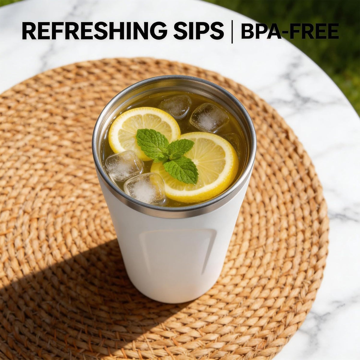 Tumbler, Coffee Mug with Lids, Stainless Steel, Leak-Proof Water Bottle, Vacuum Insulated Cold for a Day, 1 Piece, Random Color