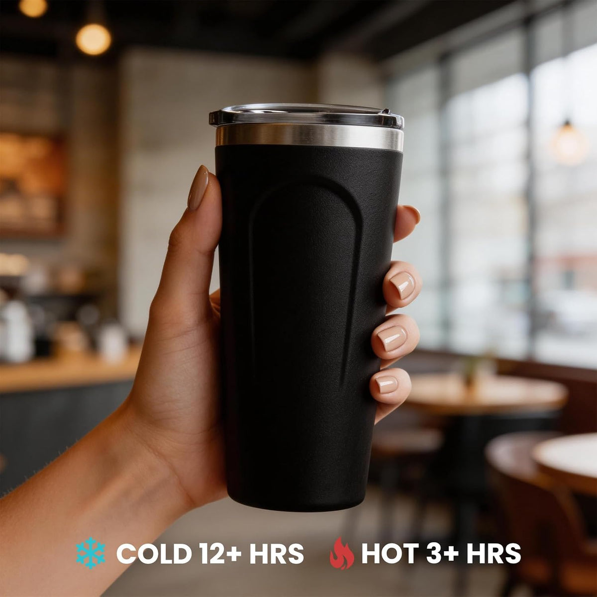Tumbler, Coffee Mug with Lids, Stainless Steel, Leak-Proof Water Bottle, Vacuum Insulated Cold for a Day, 1 Piece, Random Color