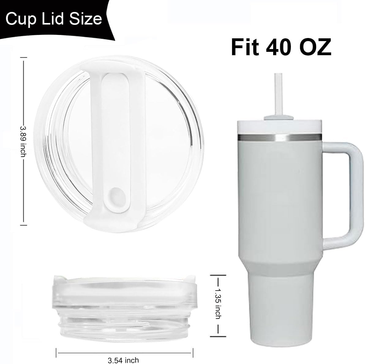 20 oz Tumbler Lids for Yeti, 20oz Magnetic Tumbler Lids, Spill Proof Replacement Slider Cup Lid for YETI 20oz Tumbler, 10oz & 24oz Mug and 10oz Lowball, BPA Free