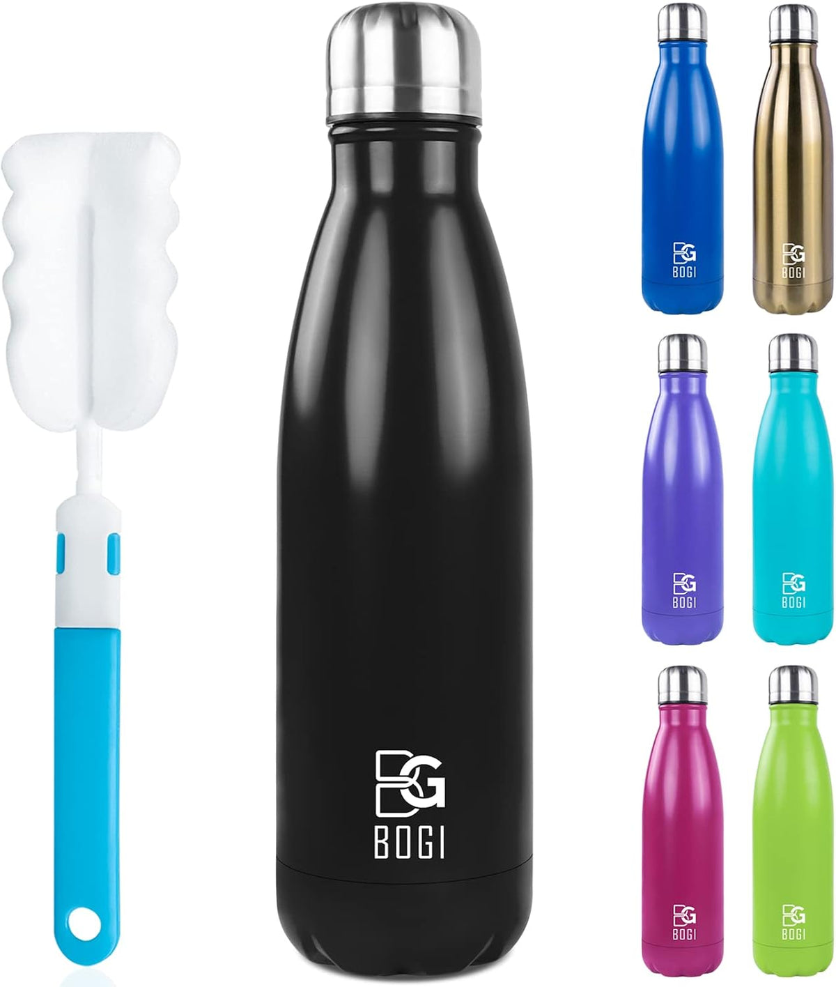 17oz Insulated Water Bottle Double Wall Vacuum Stainless Steel Water Bottles, Leak Proof Metal Sports Water Bottle Keeps Drink Hot and Cold - Perfect for Outdoor Sports Camping Biking (Purple)