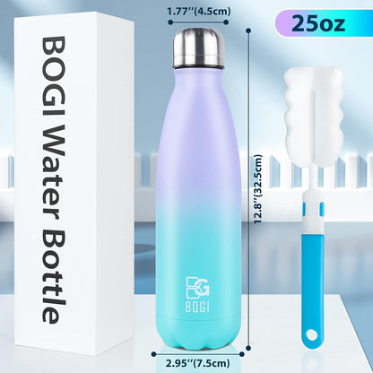 17oz Insulated Water Bottle Double Wall Vacuum Stainless Steel Water Bottles, Leak Proof Metal Sports Water Bottle Keeps Drink Hot and Cold - Perfect for Outdoor Sports Camping Biking (Purple)