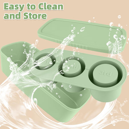 Ice Cube Tray for Tumbler Cup 30-40 oz, 3pcs Silicone Ice Cube Molds With Lid and Bin for Chilling Cocktails Whiskey Drinks Juice Coffee Easy Fill and Release Ice Maker (Black, 40 oz)