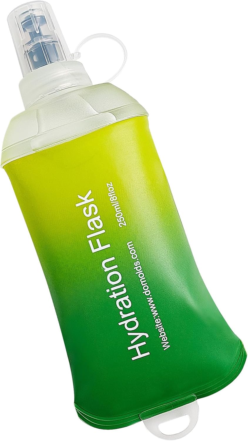 500ml Soft Flask, TPU Collapsible Soft Water Bottle for Hydration Pack, Running Vest, Folding Water Bottle for Hiking Cycling Climbing-1Pcs, White
