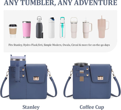 Stanley Purse Cup Holder Bag Crossbody Water Bottle Purse for 40oz Tumbler