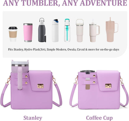Stanley Purse Cup Holder Bag Crossbody Water Bottle Purse for 40oz Tumbler