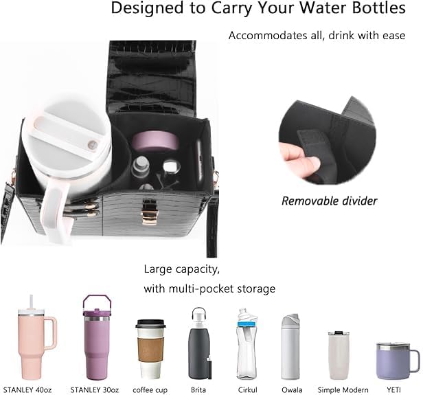 Stanley Purse Cup Holder Bag Crossbody Water Bottle Purse for 40oz Tumbler