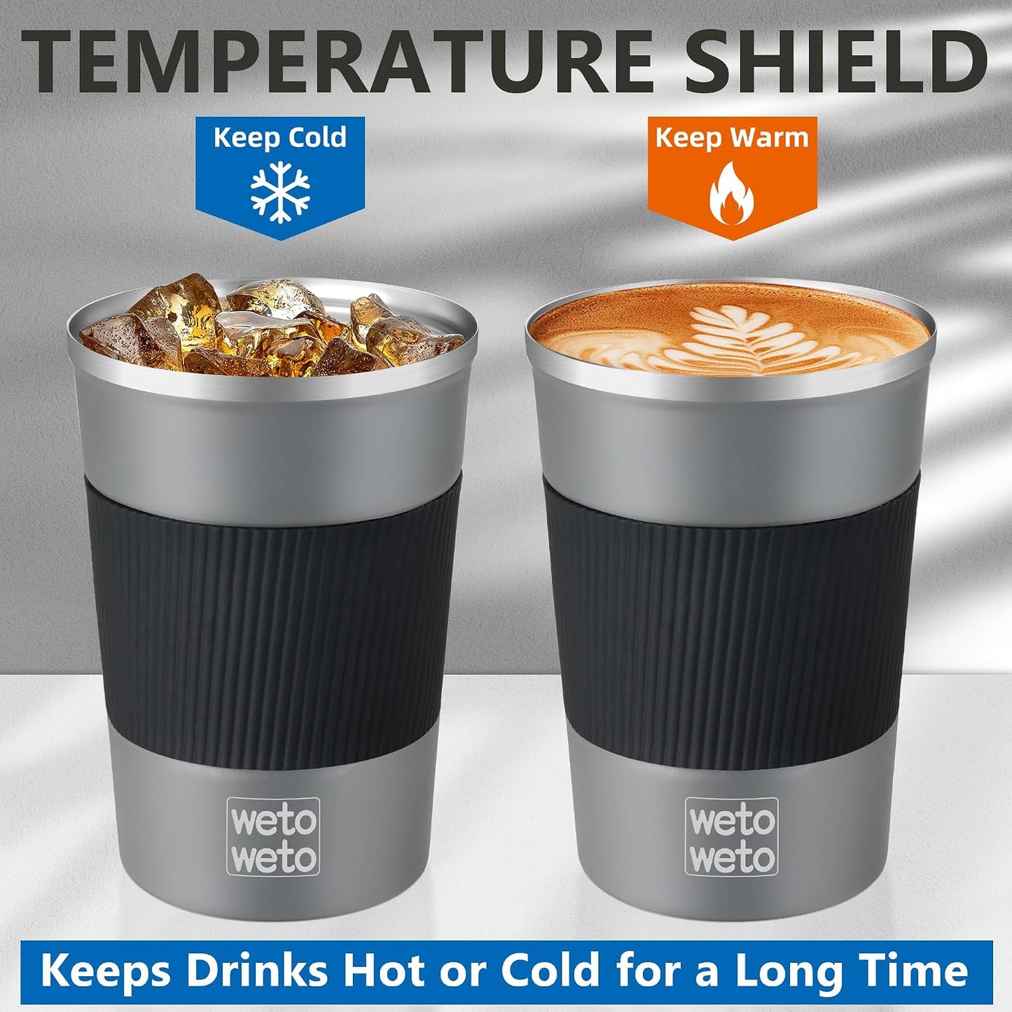 12 oz Stainless Steel Insulated Tumbler, Travel Coffee Mug, Insulated Coffee Mug with Lid, Spill Proof Coffee Cup, Portable Thermal Mug, Reusable Cup for Hot and Cold (Green-White)