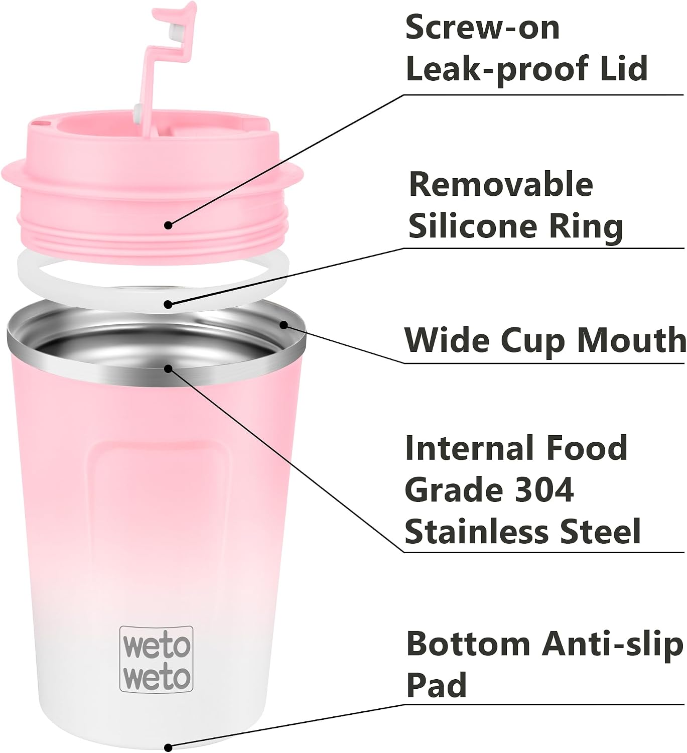 12 oz Stainless Steel Insulated Tumbler, Travel Coffee Mug, Insulated Coffee Mug with Lid, Spill Proof Coffee Cup, Portable Thermal Mug, Reusable Cup for Hot and Cold (Green-White)