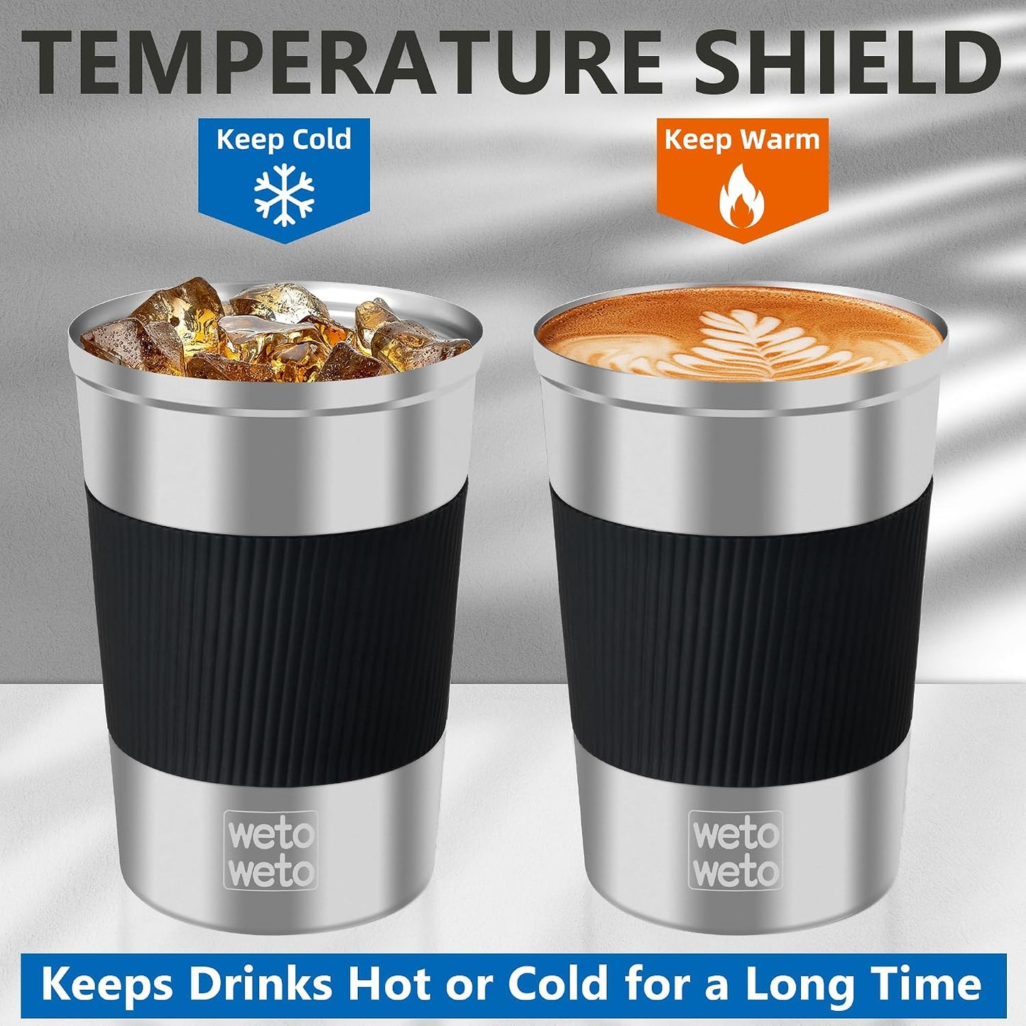 12 oz Stainless Steel Insulated Tumbler, Travel Coffee Mug, Insulated Coffee Mug with Lid, Spill Proof Coffee Cup, Portable Thermal Mug, Reusable Cup for Hot and Cold (Green-White)