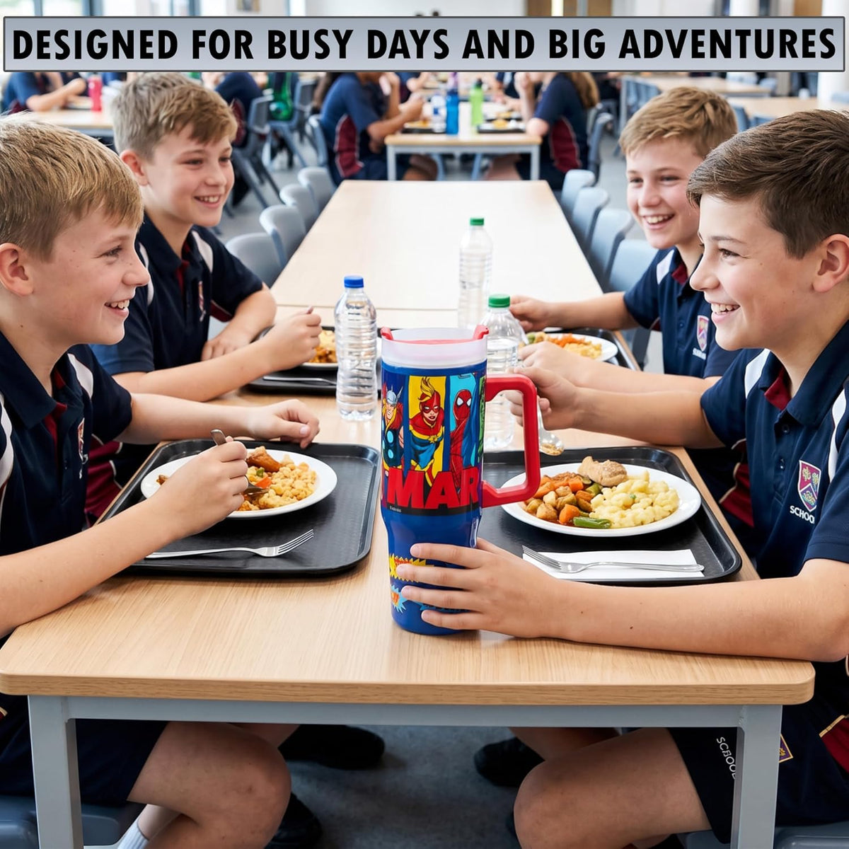 SpongeBob SquarePants Tumbler with Handle and Straw 32 oz, Keeps Hot 8 Hrs, Cold 12H & Ice 42H, BPA-Free Insulated Stainless Steel Water Bottle, Travel Mug, Kids Gifts (Yellow SpongeBob)