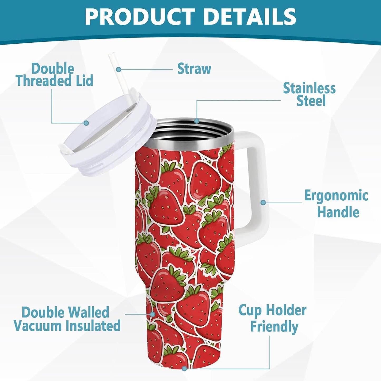 Monkey Face Banana 30 oz Tumbler with Handle and Straw Lid, Insulated Stainless Steel Water Bottle Portable Travel Coffee Tea Mug Cup - Colors B