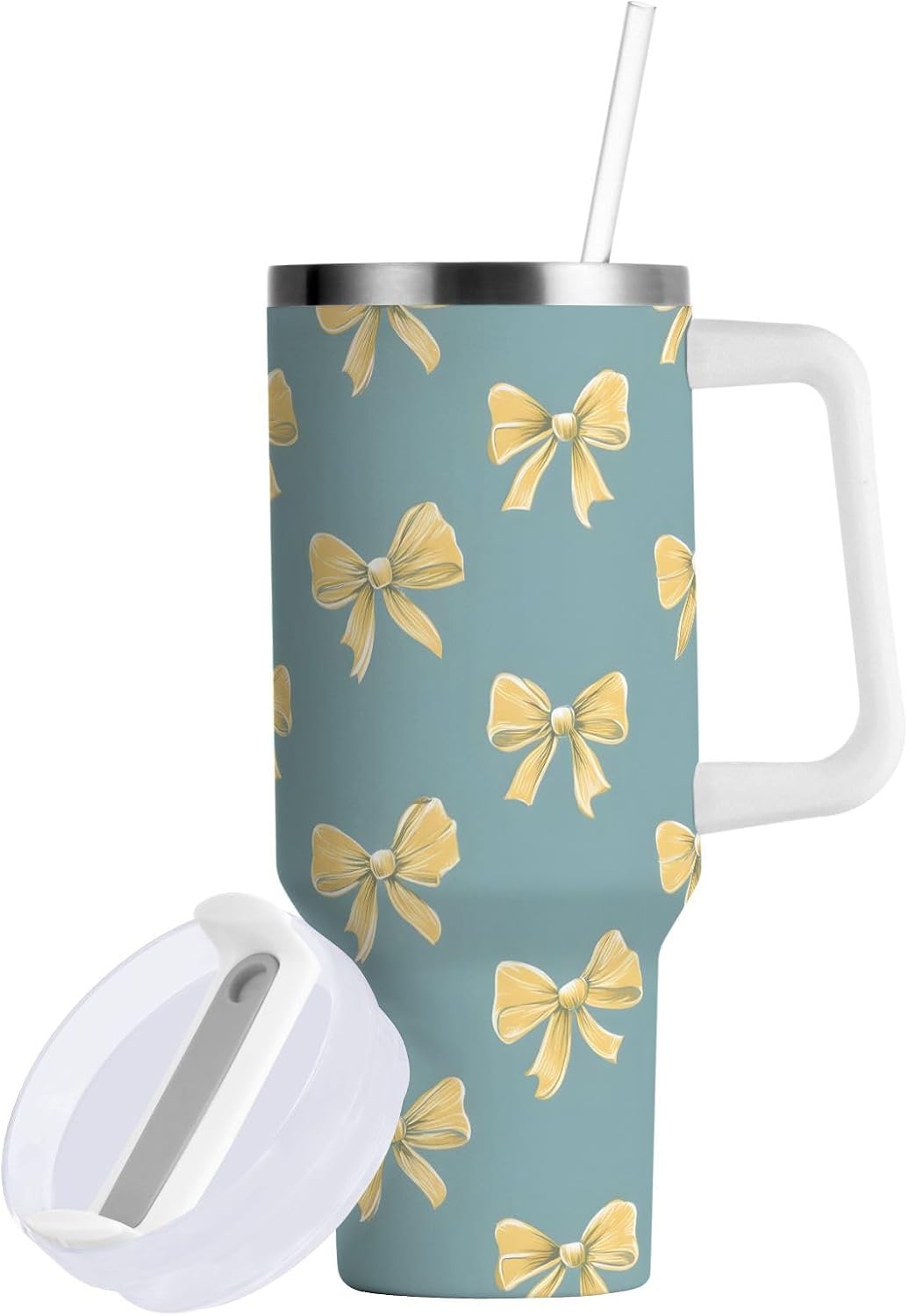 Monkey Face Banana 30 oz Tumbler with Handle and Straw Lid, Insulated Stainless Steel Water Bottle Portable Travel Coffee Tea Mug Cup - Colors B