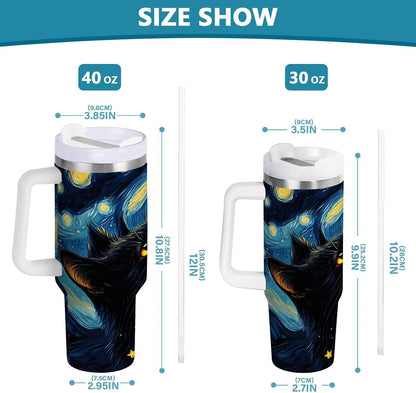 Monkey Face Banana 30 oz Tumbler with Handle and Straw Lid, Insulated Stainless Steel Water Bottle Portable Travel Coffee Tea Mug Cup - Colors B