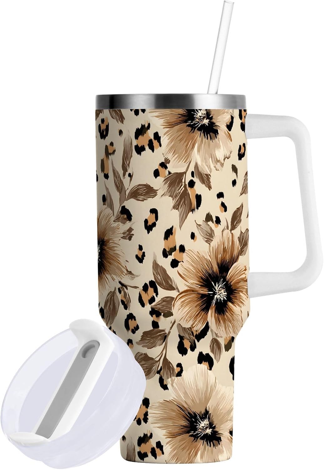 Monkey Face Banana 30 oz Tumbler with Handle and Straw Lid, Insulated Stainless Steel Water Bottle Portable Travel Coffee Tea Mug Cup - Colors B
