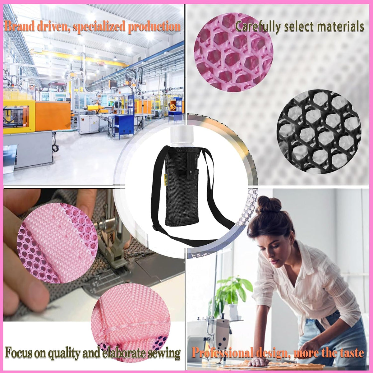 Water Bottle Holder with Strap for Walking, Hiking