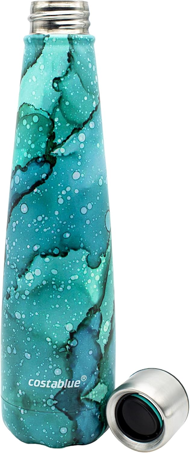 Insulated Water Bottle - On-The-Go Refillable Stainless Steel Water Bottles For Adults, Reusable Thermos Travel Tumbler With Leak-proof Lid For Hot & Cold Beverages (17Oz. Copper Peach)