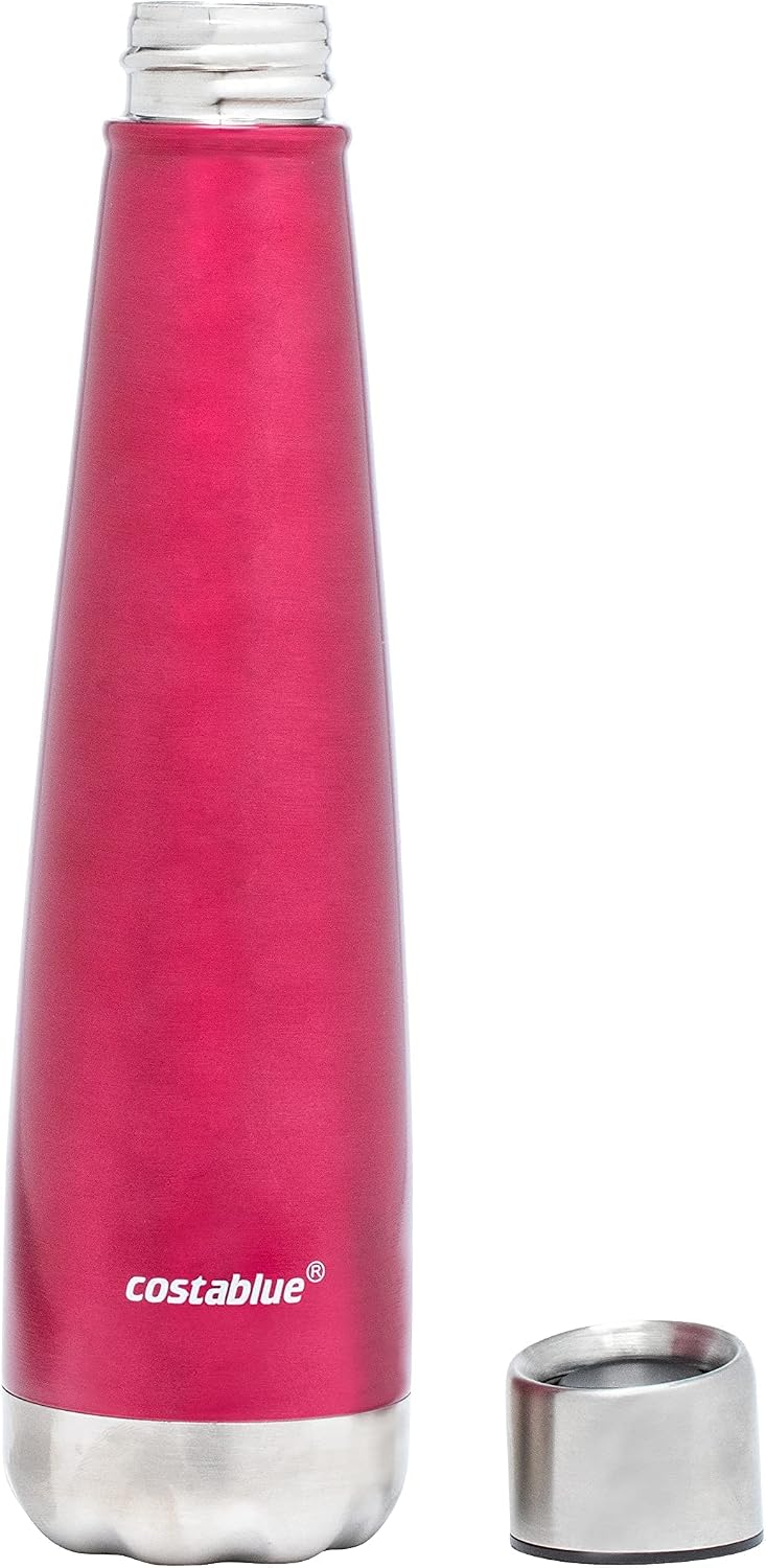Insulated Water Bottle - On-The-Go Refillable Stainless Steel Water Bottles For Adults, Reusable Thermos Travel Tumbler With Leak-proof Lid For Hot & Cold Beverages (17Oz. Copper Peach)