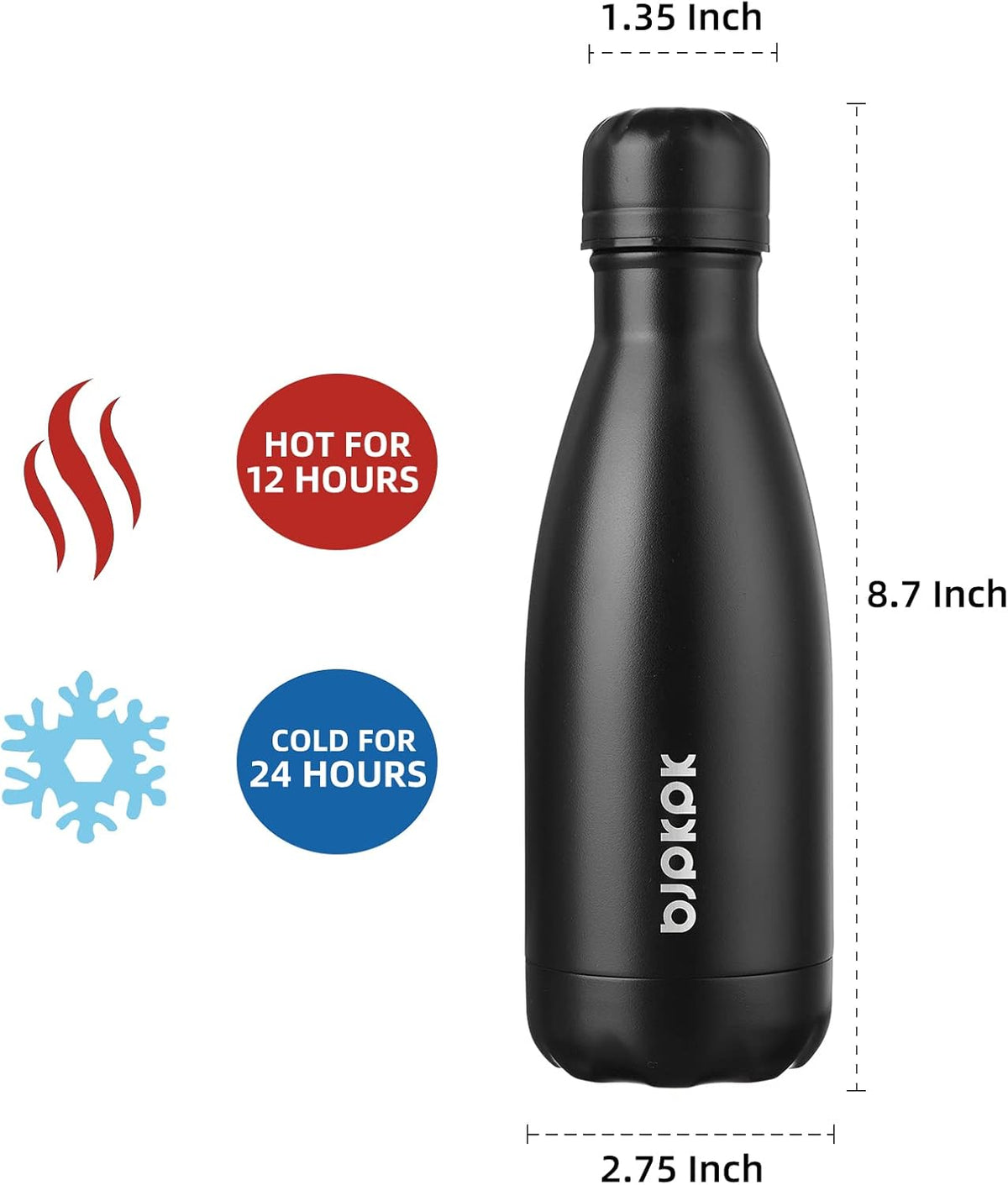 25 oz Insulated Stainless Steel Water Bottle, Metal Sports Flask