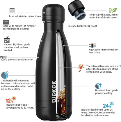 25 oz Insulated Stainless Steel Water Bottle, Metal Sports Flask