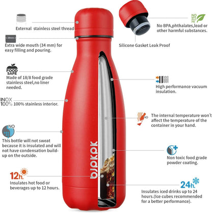 25 oz Insulated Stainless Steel Water Bottle, Metal Sports Flask