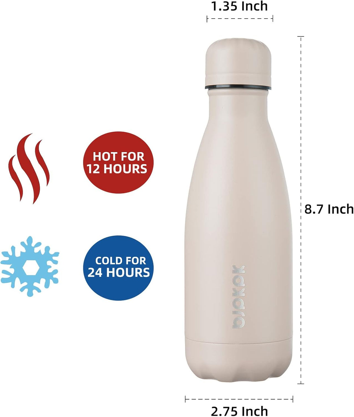 25 oz Insulated Stainless Steel Water Bottle, Metal Sports Flask