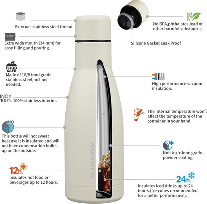 25 oz Insulated Stainless Steel Water Bottle, Metal Sports Flask