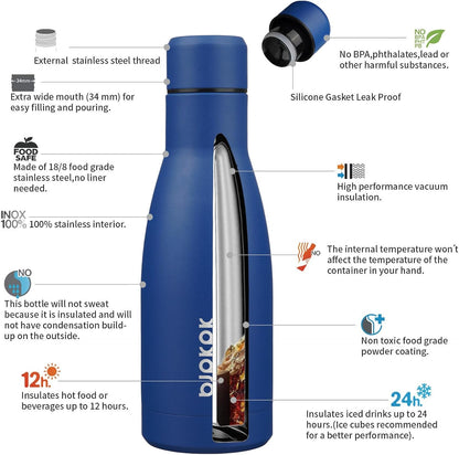 25 oz Insulated Stainless Steel Water Bottle, Metal Sports Flask