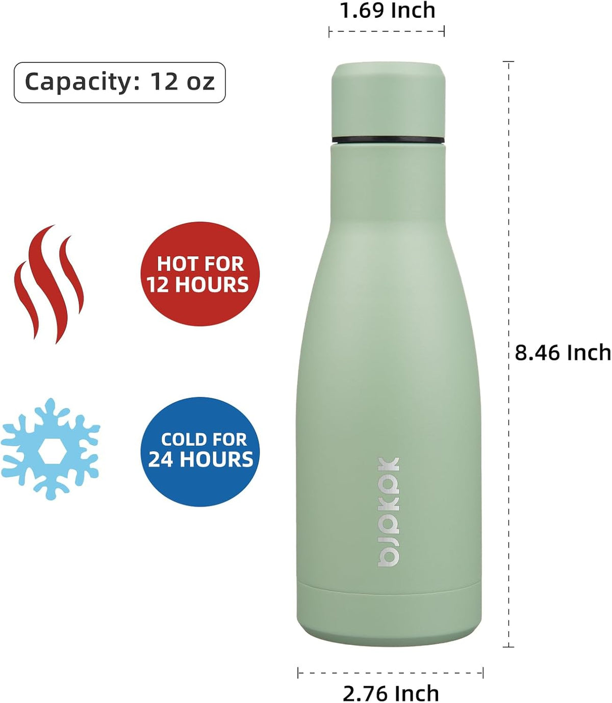 25 oz Insulated Stainless Steel Water Bottle, Metal Sports Flask