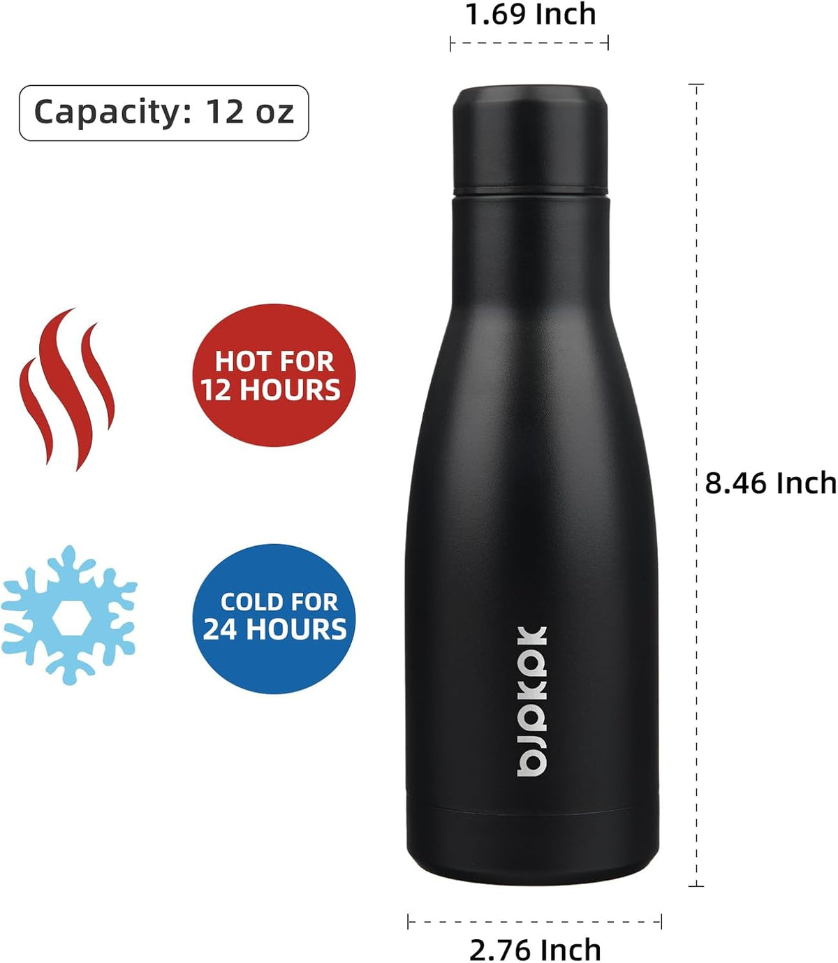 25 oz Insulated Stainless Steel Water Bottle, Metal Sports Flask