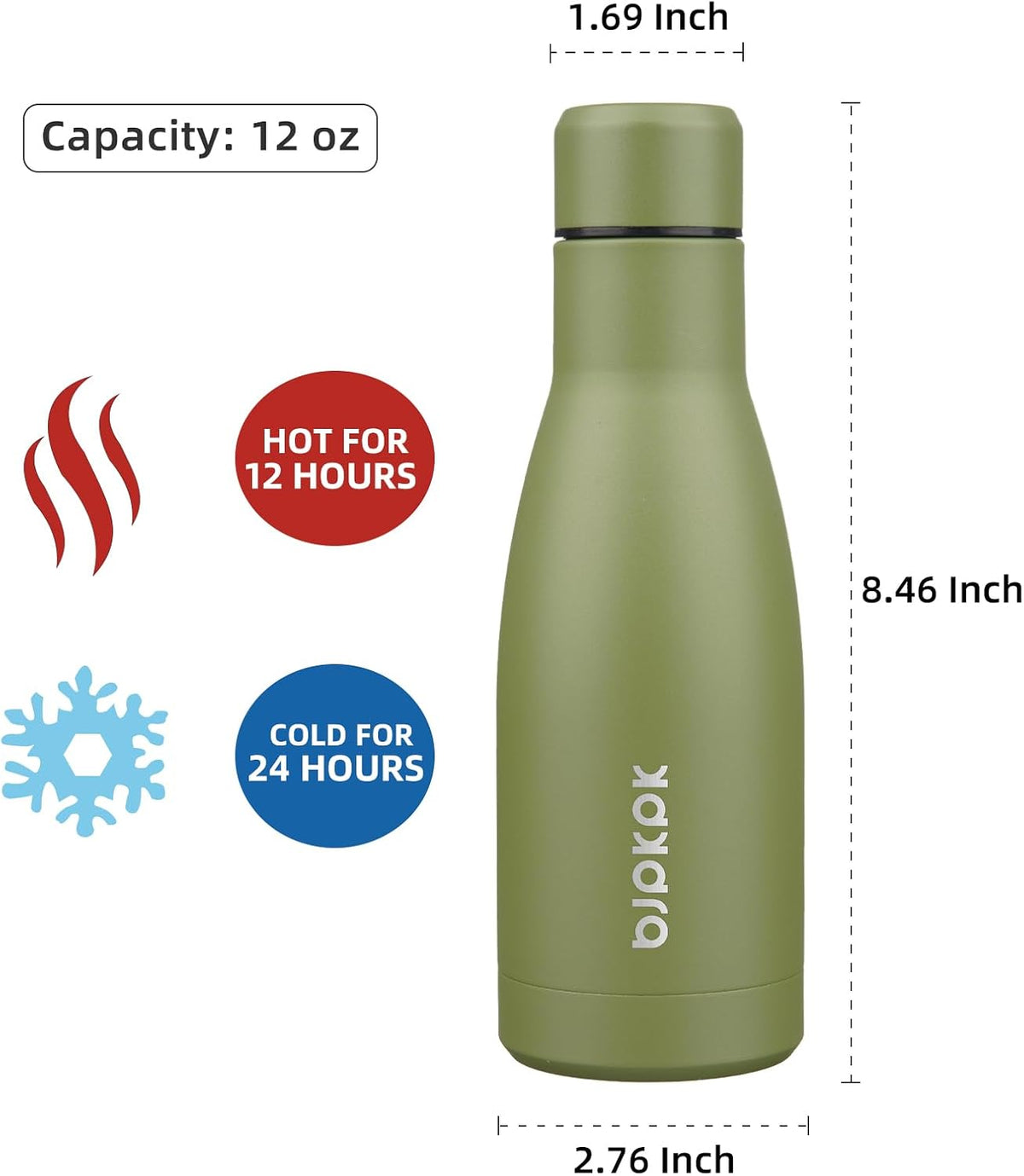 25 oz Insulated Stainless Steel Water Bottle, Metal Sports Flask