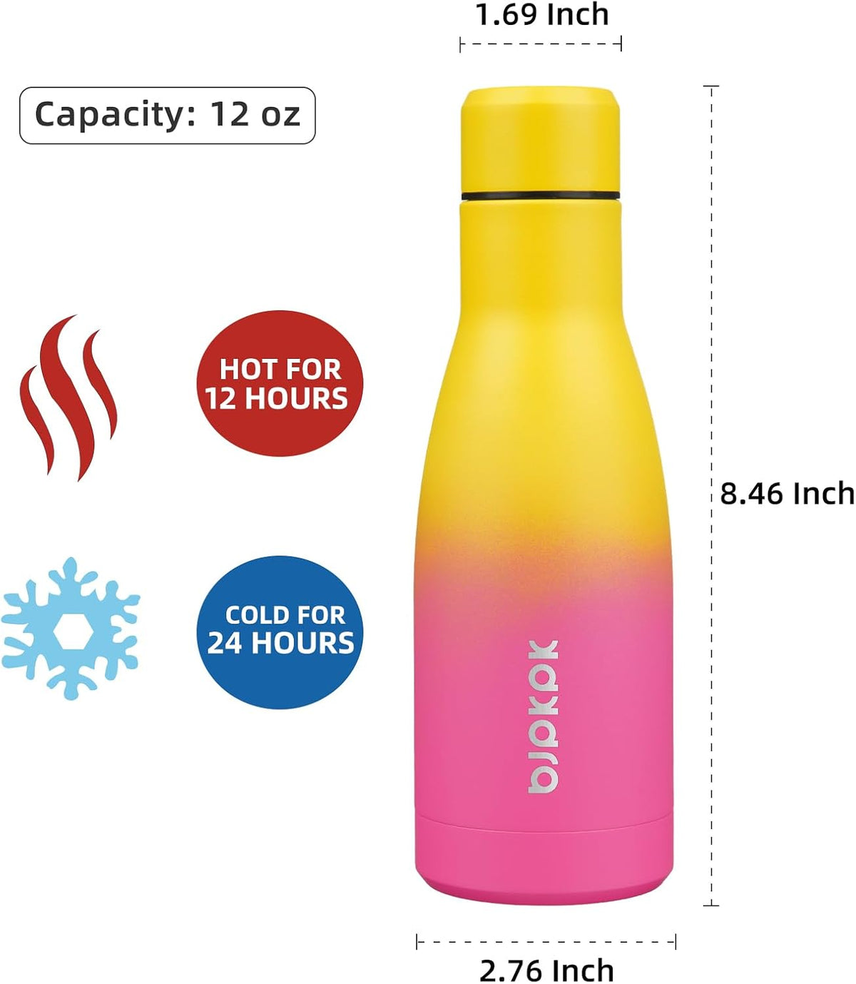 25 oz Insulated Stainless Steel Water Bottle, Metal Sports Flask
