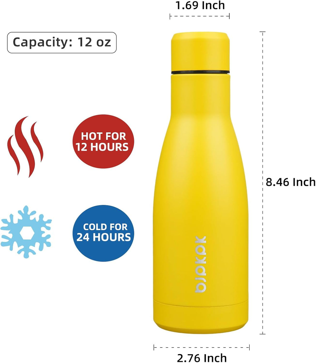 25 oz Insulated Stainless Steel Water Bottle, Metal Sports Flask