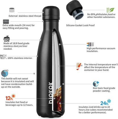 25 oz Insulated Stainless Steel Water Bottle, Metal Sports Flask