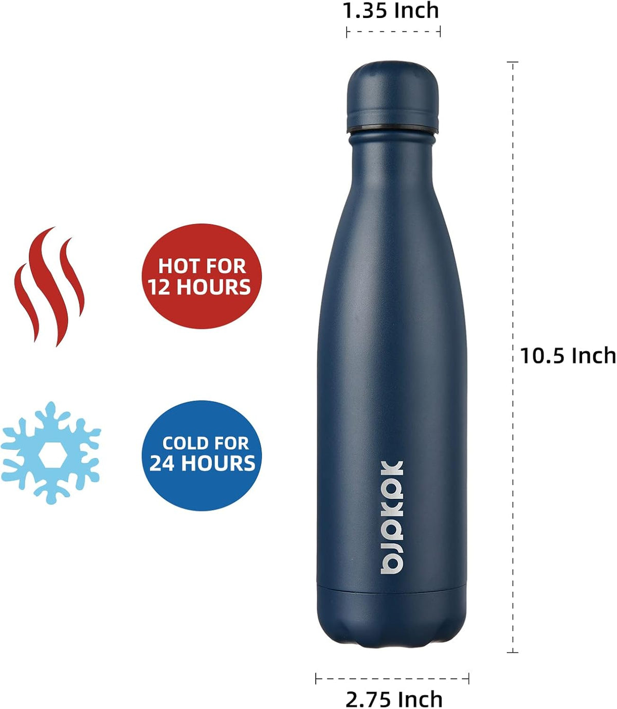 25 oz Insulated Stainless Steel Water Bottle, Metal Sports Flask