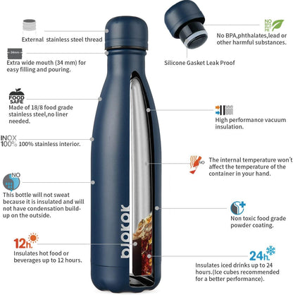25 oz Insulated Stainless Steel Water Bottle, Metal Sports Flask