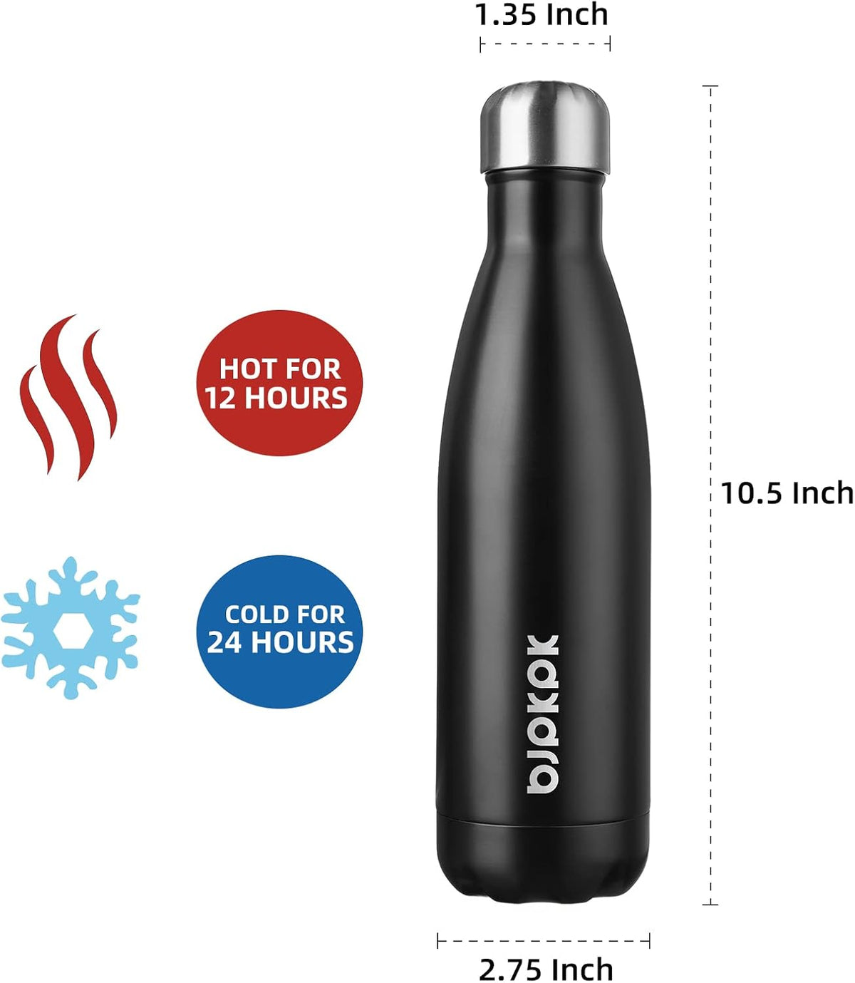 25 oz Insulated Stainless Steel Water Bottle, Metal Sports Flask