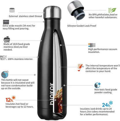 25 oz Insulated Stainless Steel Water Bottle, Metal Sports Flask
