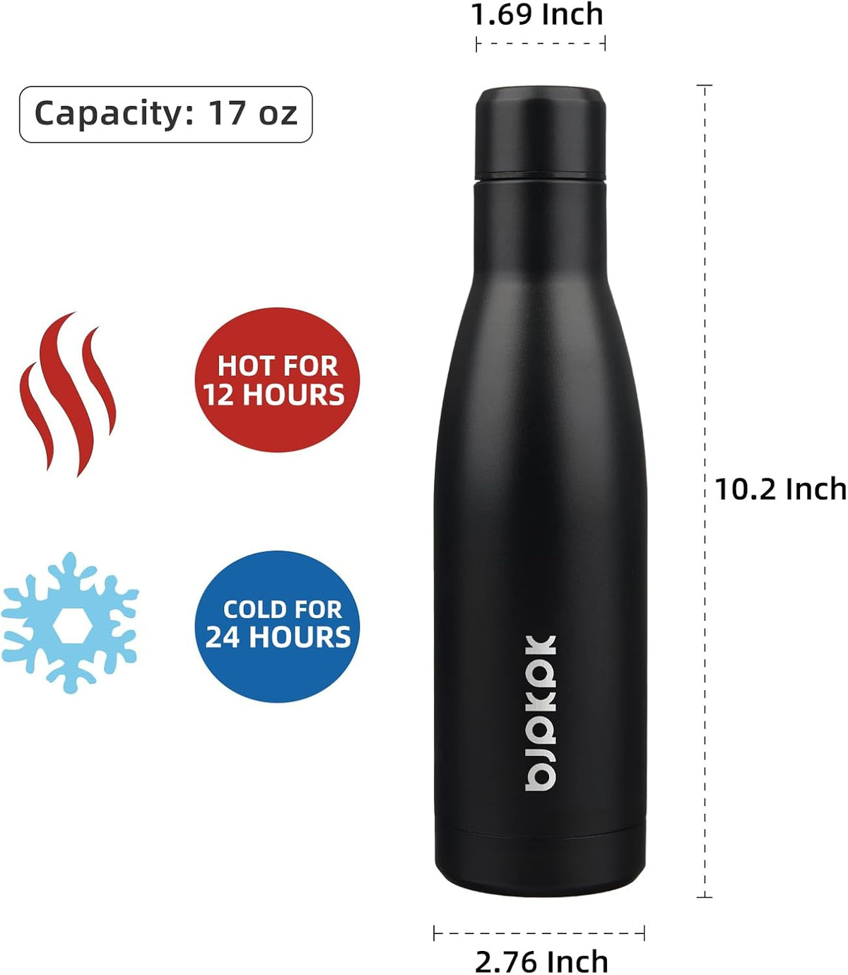 25 oz Insulated Stainless Steel Water Bottle, Metal Sports Flask