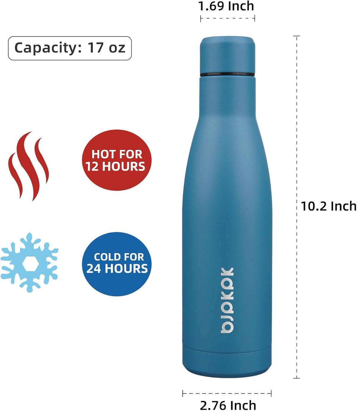 25 oz Insulated Stainless Steel Water Bottle, Metal Sports Flask
