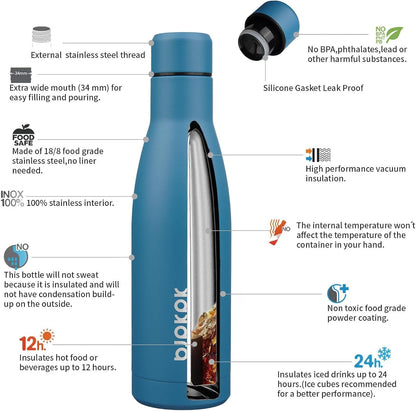 25 oz Insulated Stainless Steel Water Bottle, Metal Sports Flask