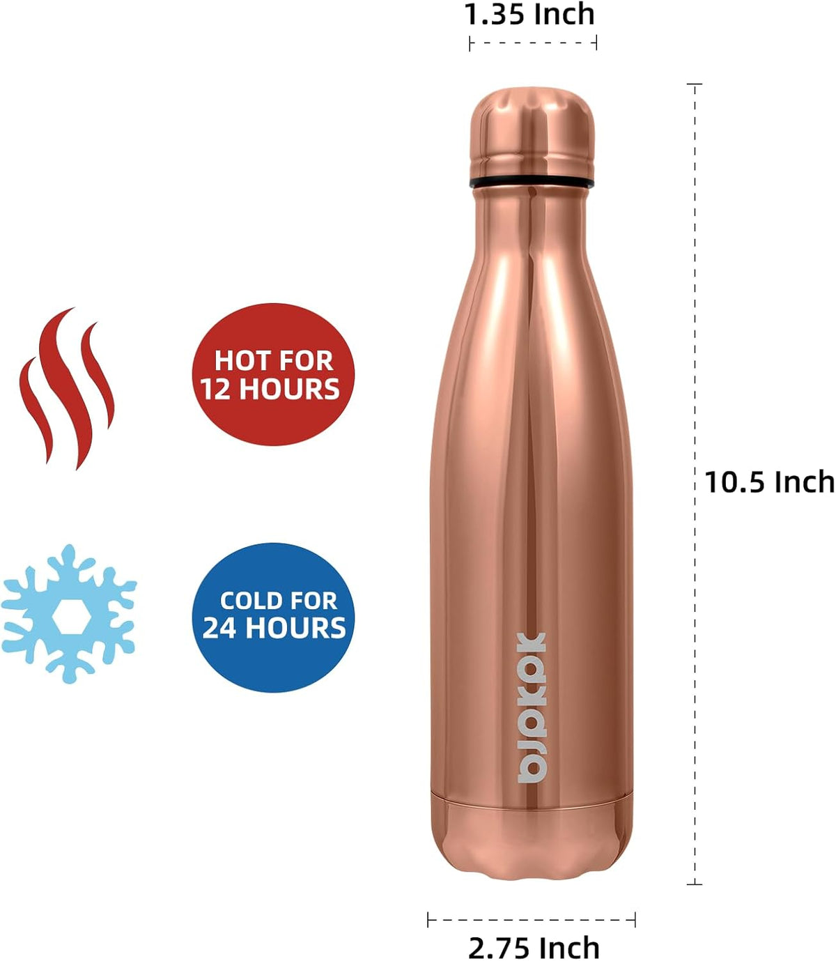 25 oz Insulated Stainless Steel Water Bottle, Metal Sports Flask