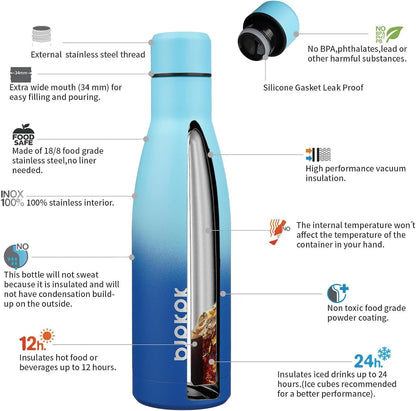 25 oz Insulated Stainless Steel Water Bottle, Metal Sports Flask