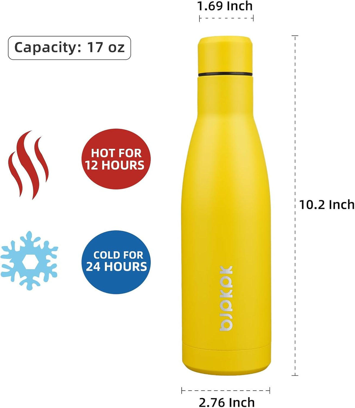25 oz Insulated Stainless Steel Water Bottle, Metal Sports Flask