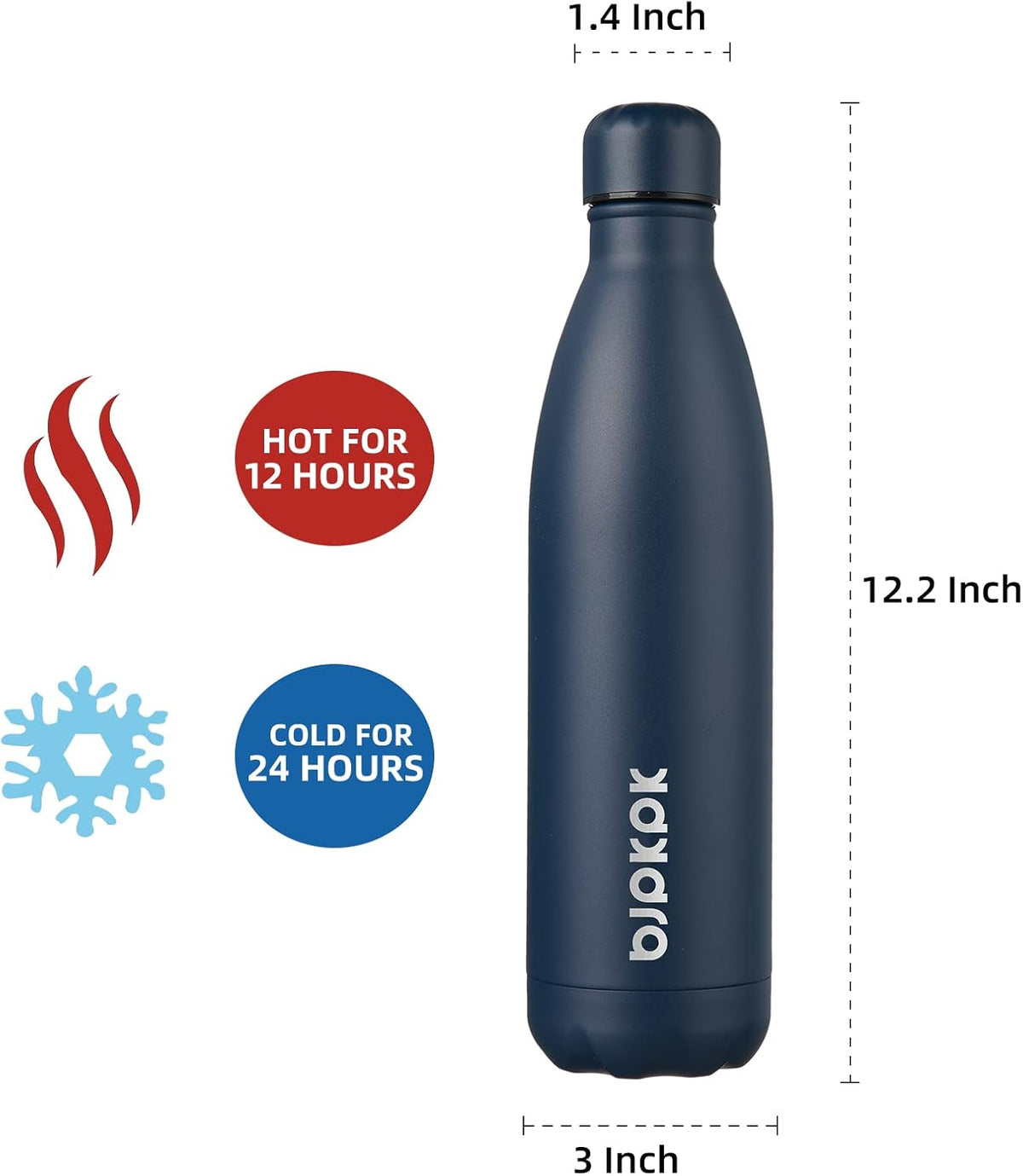 25 oz Insulated Stainless Steel Water Bottle, Metal Sports Flask