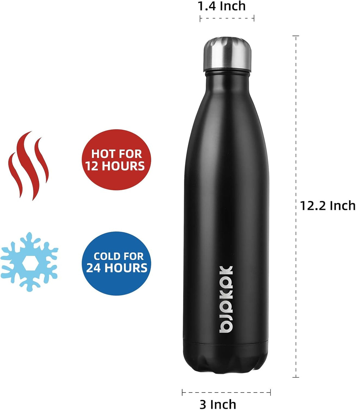 25 oz Insulated Stainless Steel Water Bottle, Metal Sports Flask