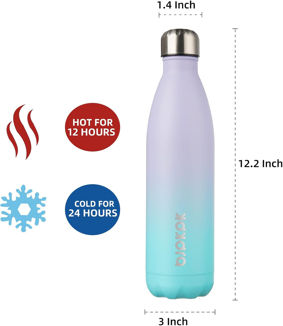 25 oz Insulated Stainless Steel Water Bottle, Metal Sports Flask