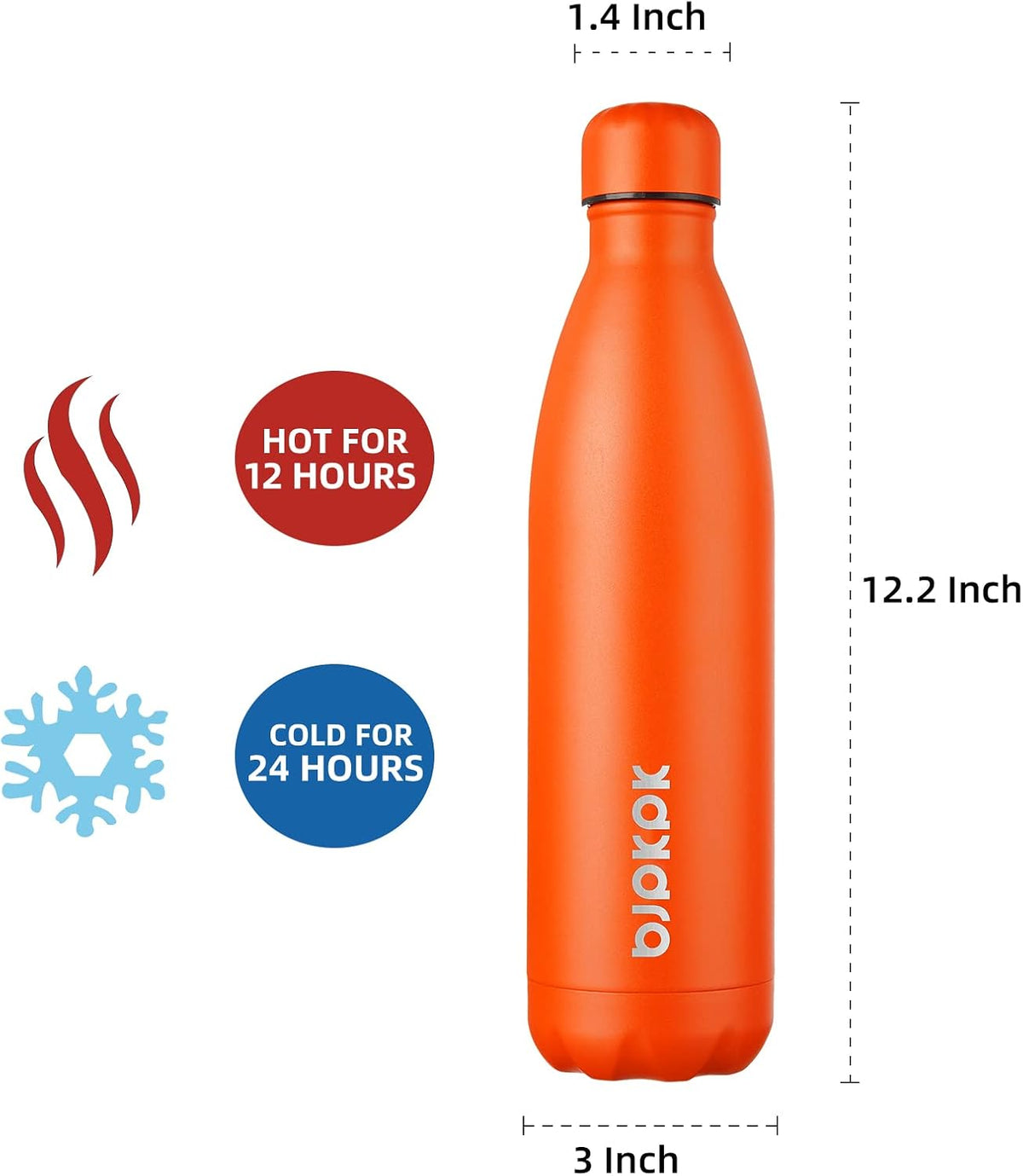 25 oz Insulated Stainless Steel Water Bottle, Metal Sports Flask